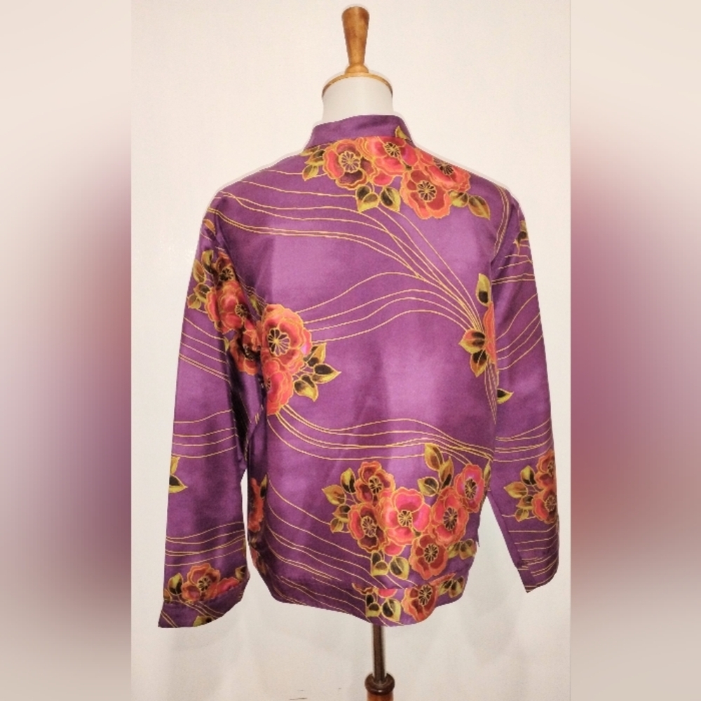 CHICO'S ASIAN STYLE SILK JACKET - Picture 3 of 6